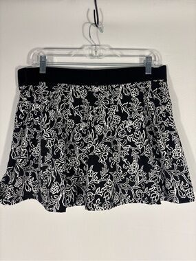 Tommy Bahama Everyday Active Floral Skort Black White Golf Tennis Size XL